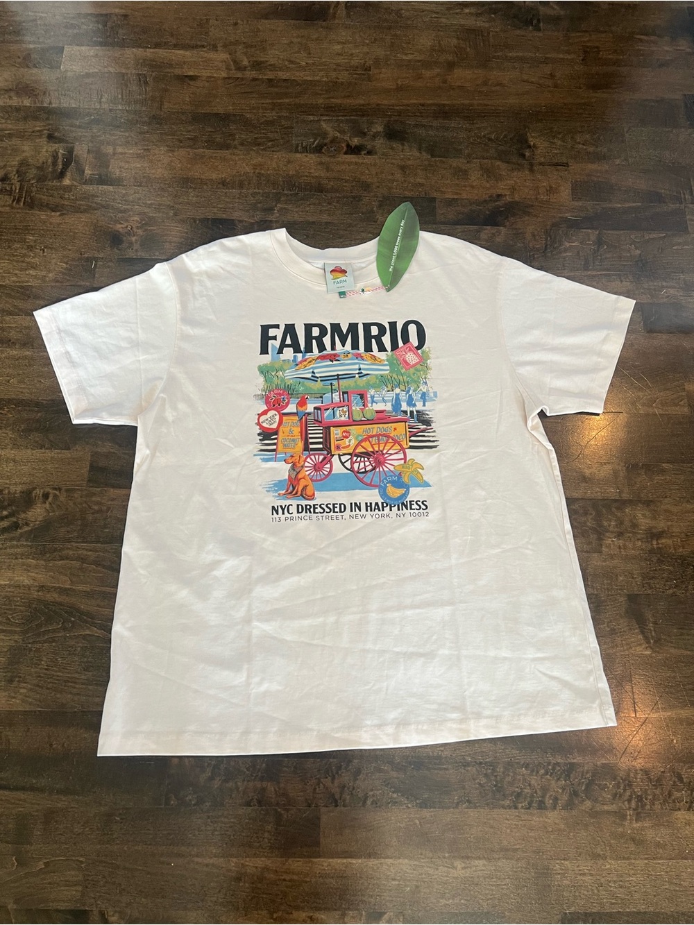 FARM Rio Relaxed T-Shirt Soho NYC Dressed In happiness Size XL NWT